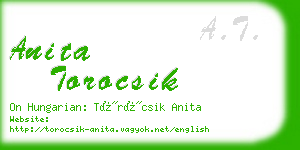 anita torocsik business card